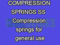 COMPRESSION SPRINGS SS  Compression springs for general use