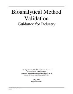 Guidance for Industry Bioanalytical Method Validation U