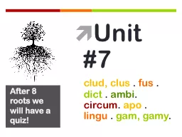 Unit #7