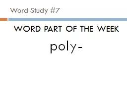Word Study #7