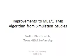Improvements to ME1/1 TMB Algorithm from Simulation Studies