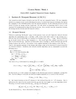 Course Notes Week  Math C Applied Numerical Linear Algebra  Lecture  Steepest Descent