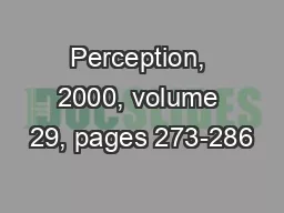 Perception, 2000, volume 29, pages 273-286