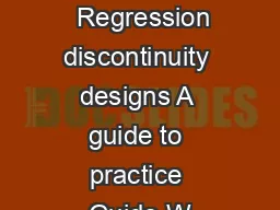 Journal of Econometrics    Regression discontinuity designs A guide to practice Guido W