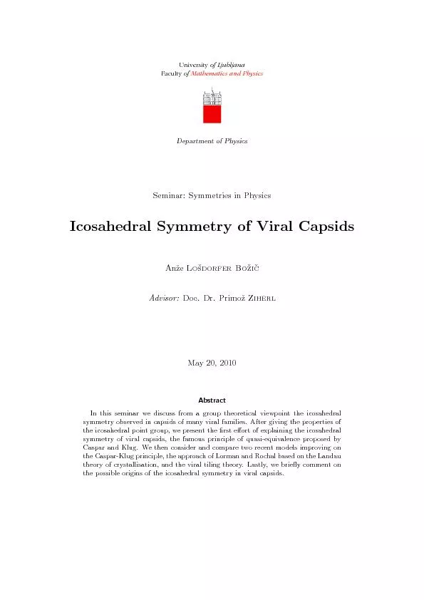 ContentsContents1Introduction32Basicstructureofviralcapsids33Icosahedr