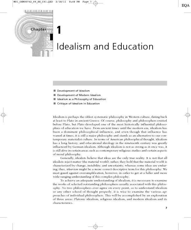 Idealism and Education