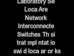 Laboratory Se Loca Are Network Interconnecte Switches Th si trat mpl ntat io swi d loca
