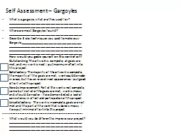Self Assessment – Gargoyles