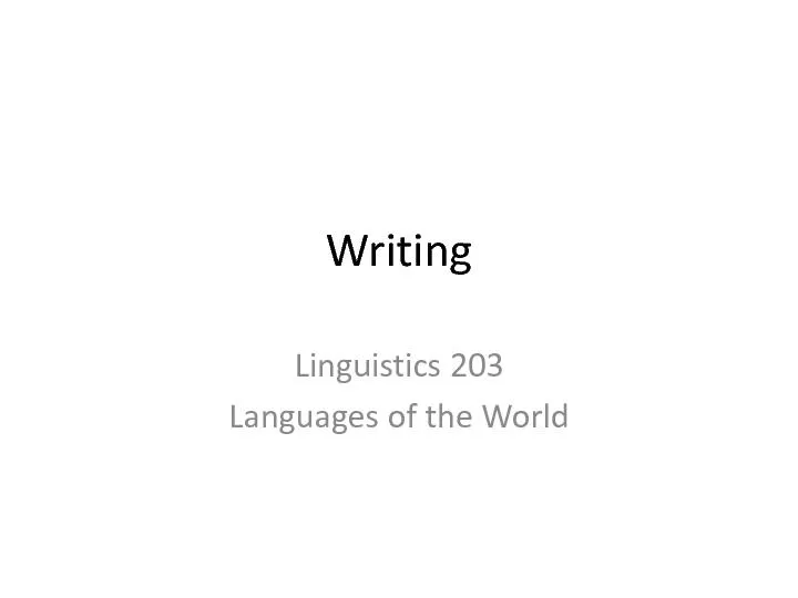 Linguistics 203