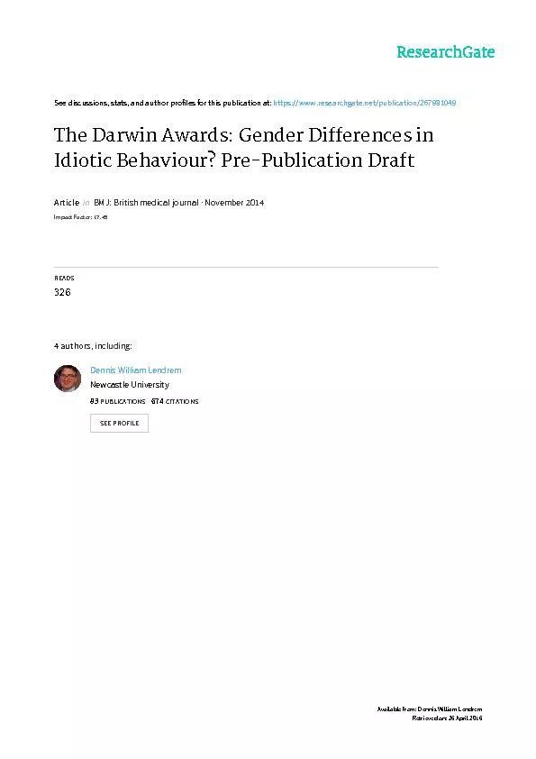 The Darwin Awards: