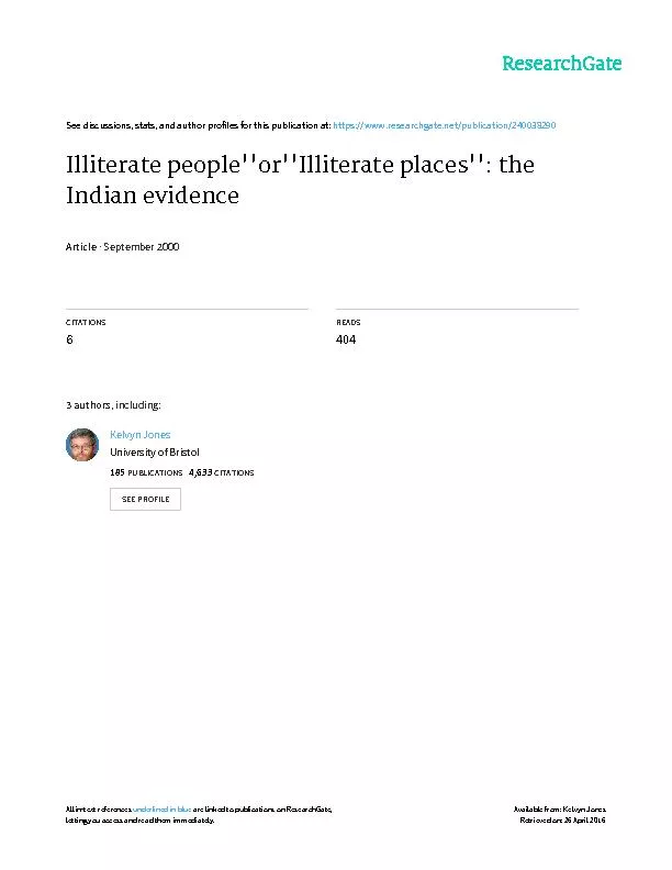 This paper examines geographic variations in illiteracy in India, both