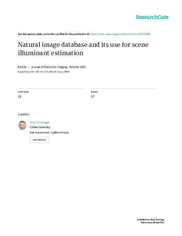 Natural Image Database and  Its Use For Scene Illuminant Estimation Sh