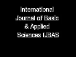 International Journal of Basic & Applied Sciences IJBAS