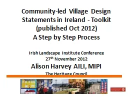Community-led Village Design Statements in Ireland - Toolki