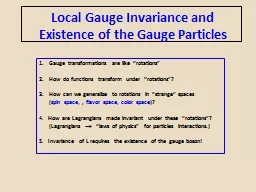 Local Gauge Invariance and