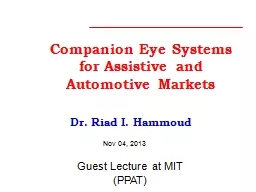 Companion Eye Systems for Assistive and Automotive Markets
