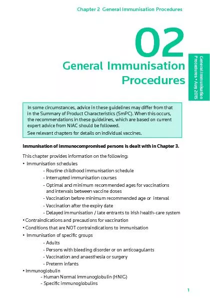 Chapter 2  General Immunisation Procedures