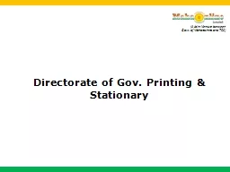 Directorate of Gov. Printing & Stationary