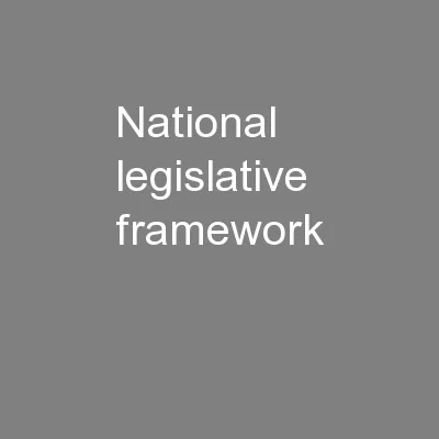 National legislative framework