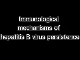 Immunological mechanisms of hepatitis B virus persistence