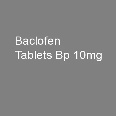 Baclofen Tablets Bp 10mg