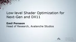 Low-level Shader Optimization for Next-Gen and DX11