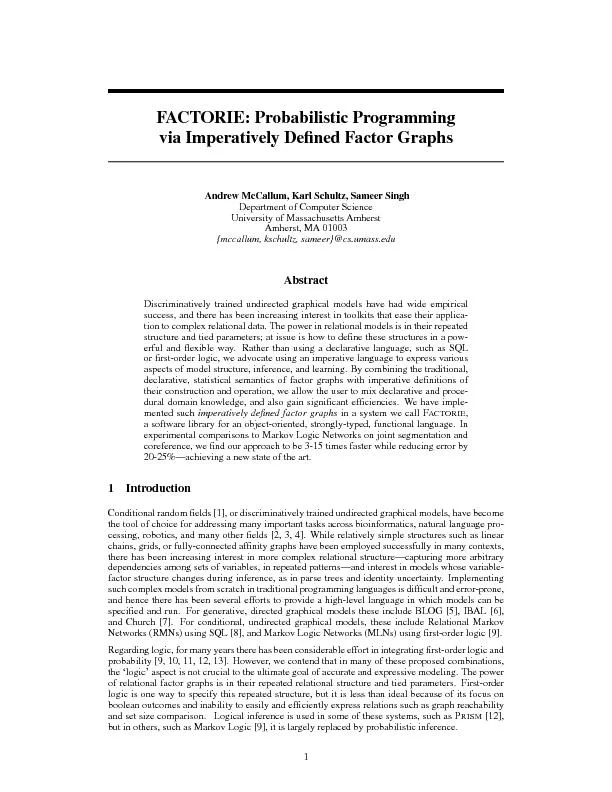 FACTORIE:ProbabilisticProgrammingviaImperativelyDenedFactorGraphs
...