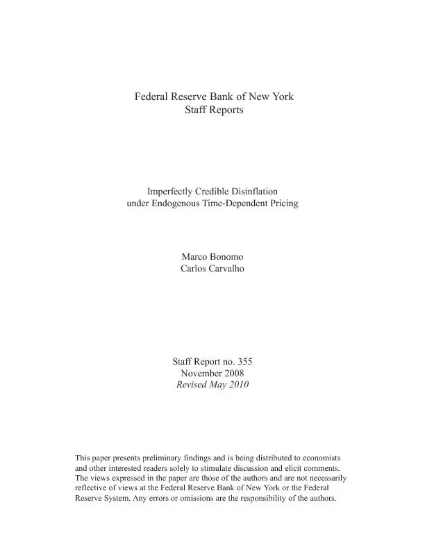 Federal Reserve Bank of New YorkStaff Reportsunder Endogenous Time-Dep