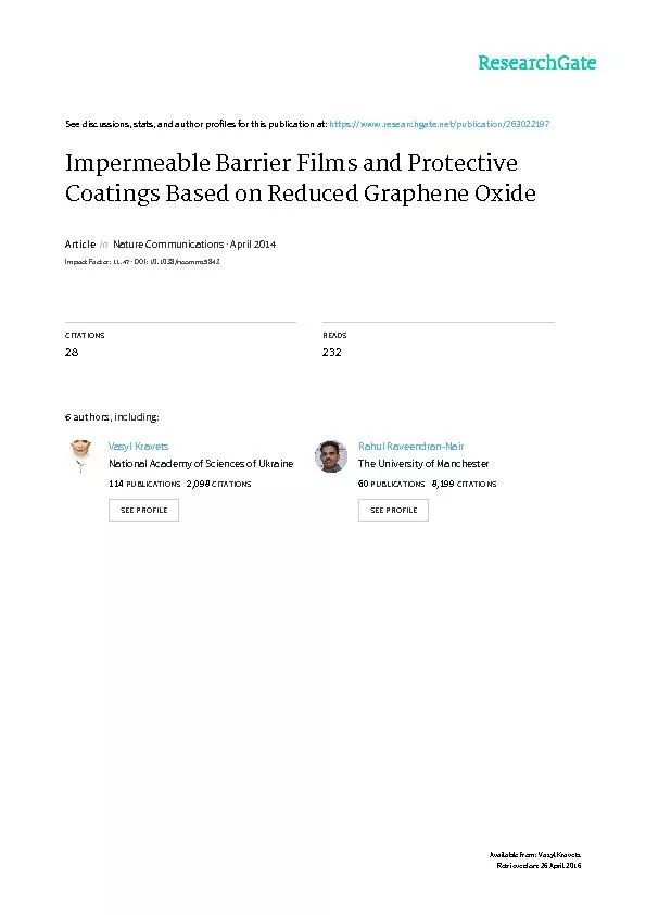 Impermeable Barrier Films and Protective Coatings Based on Reduced Gra