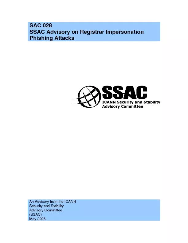 SSAC Advisory on Registrar Impersonation