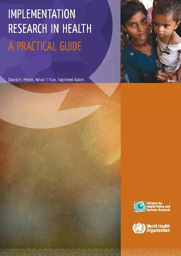 A PRACTICAL GUIDEIMPLEMENTATION RESEARCH IN HEALTH