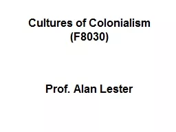 Cultures of Colonialism (F8030)