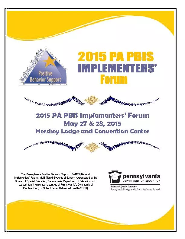 2015 PA PBIS Implementers’ Forum