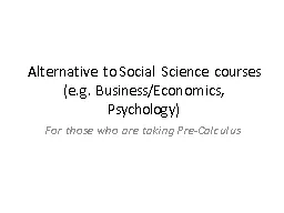 Alternative to Social Science courses (e.g. Business/Econom