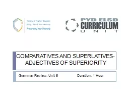 COMPARATIVES AND SUPERLATIVES- ADJECTIVES OF SUPERIORITY