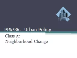 PPA786:  Urban Policy