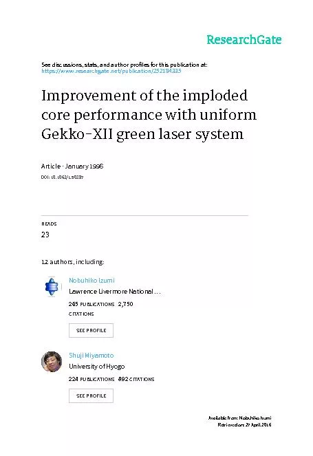 Improvement of the imploded core performance with uniformGekkoXII gree