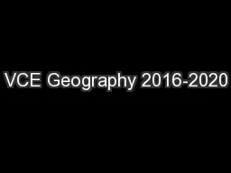 VCE Geography 2016-2020