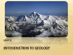 INTRODUCTION TO GEOLOGY