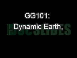 GG101: Dynamic Earth,
