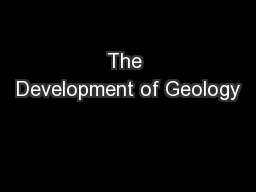 The Development of Geology