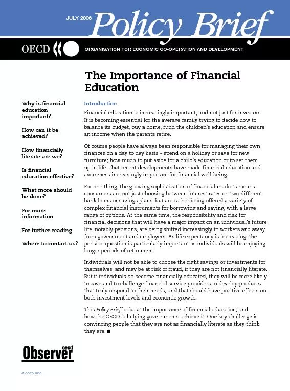 The Importance of Financial
