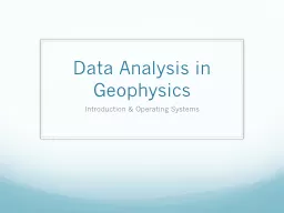 Data Analysis in Geophysics