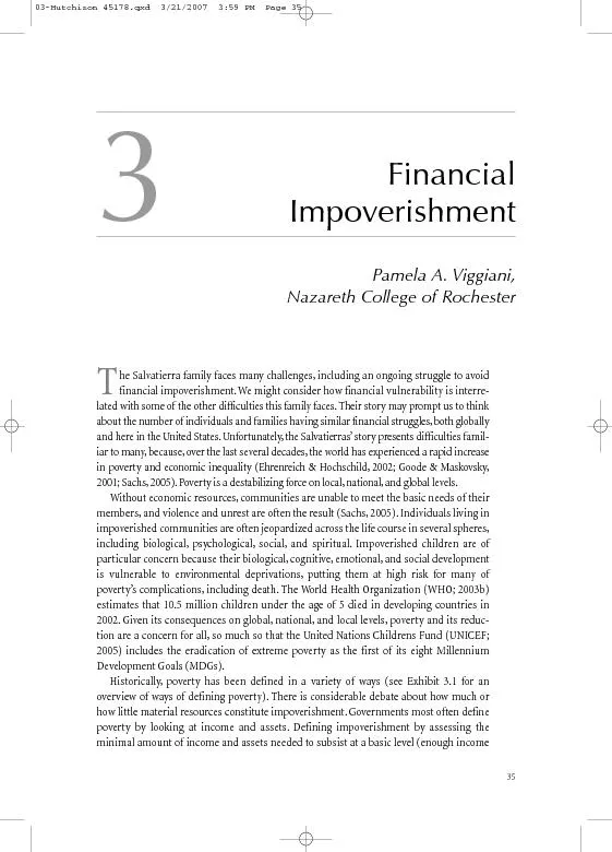 FinancialImpoverishmentPamela A.Viggiani,Nazareth College of Rochester