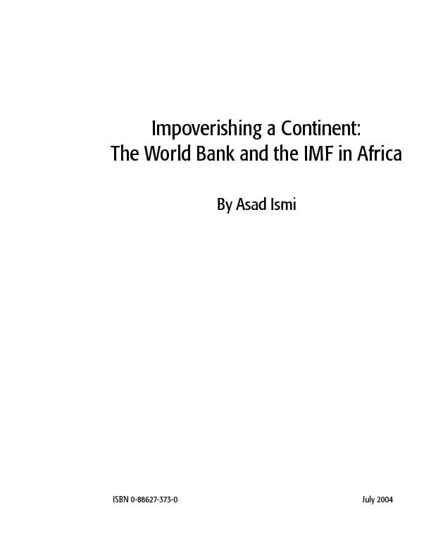 Impoverishing a Continent: The World Bank and IMF in Africa     1
