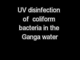 UV disinfection of  coliform bacteria in the Ganga water