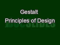 Gestalt Principles of Design