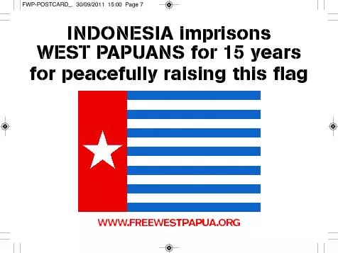 INDONESIA imprisons WEST PAPUANS for 15 years for peacefully raising t