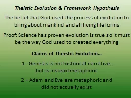 Theistic Evolution & Framework Hypothesis