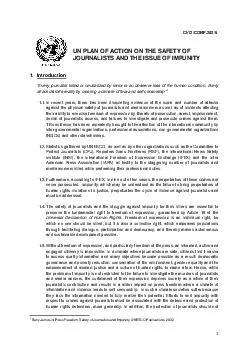 12/CONF.202/6PLAN OF ACTION ON THE SAFETY OF JOURNALISTS AND THE ISSUE